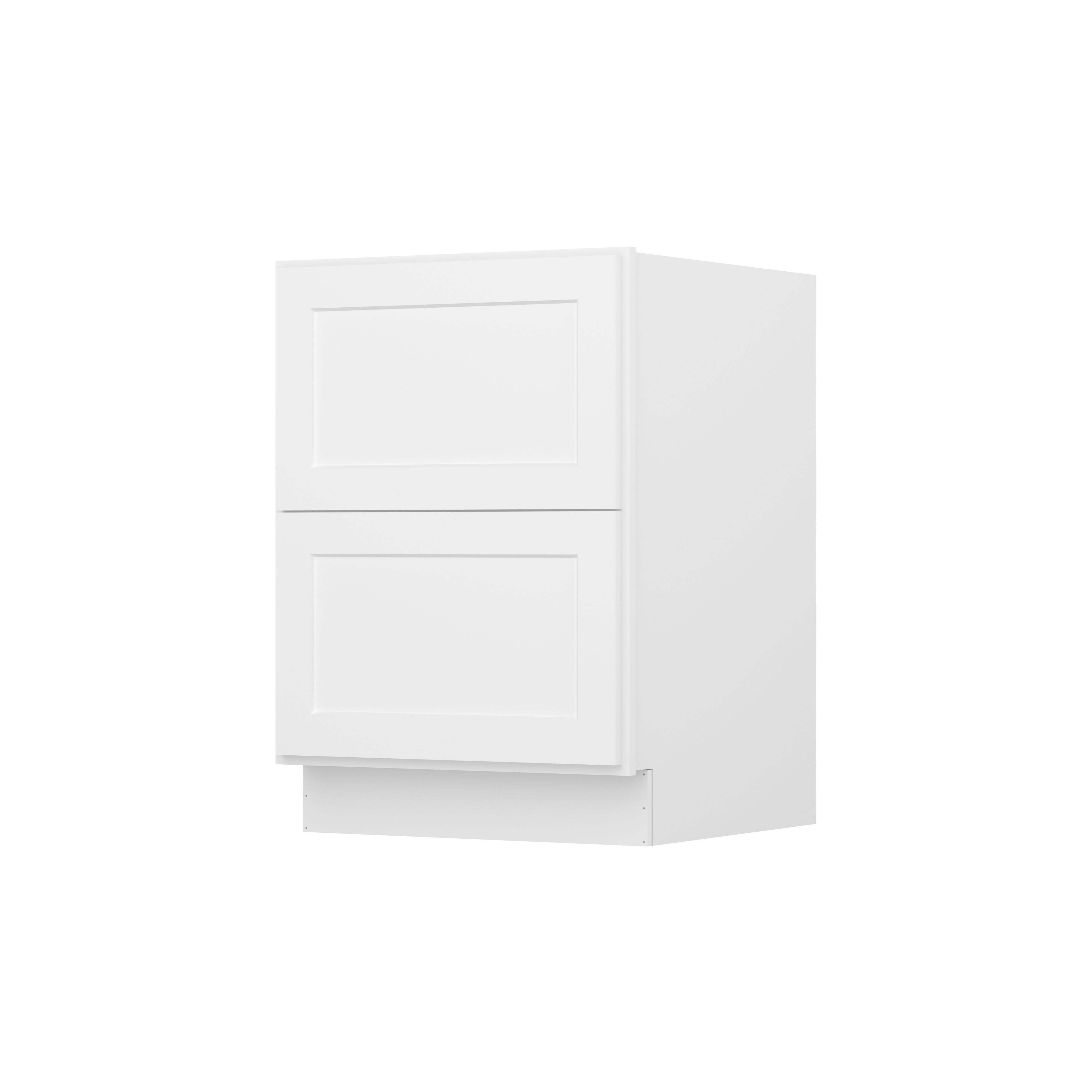 Furinno Shaker Drawer Base Kitchen Cabinet with 2-Drawers, Ready to Assemble, 24 D x 24 W x 34.5 H, White