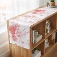 thumbnail image 6 of Pink Floral Art 120 Inch Table Runner, Watercolor Botanical Spring Flowers Farmhouse Dresser Scarf Cotton & Linen Tablerunner for Dining/Kitchen Island/Holiday Party Décor 13" x 120", 6 of 9