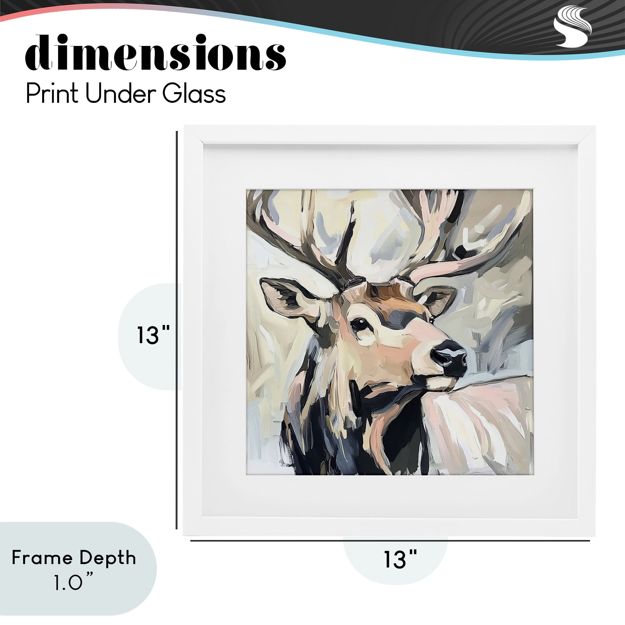 Stupell Industries Neutral Bull Elk Portrait White Framed Print Under Glass, design by Tina LeCour