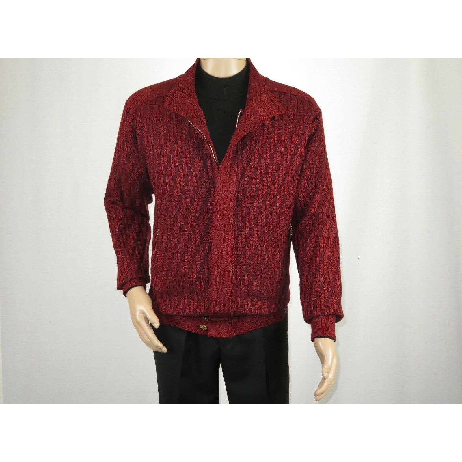 mens red zipper cardigan