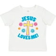 thumbnail image 3 of Inktastic Easter Jesus Loves Me with Cross and Flowers Boys or Girls Toddler T-Shirt, 3 of 5