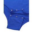 thumbnail image 6 of Yeahdor Mens One Piece Short Sleeve Bodysuit Pajamas Press Button Crotch Romper T-Shirt Nightwear Blue-A XXL, 6 of 7