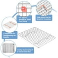 thumbnail image 4 of .&#Stainless Steel Compact Baking Pan Toaster Oven Tray with Cooling Rack Corrugated Bottom & Grid Mesh Rack & HeavyDuty, 4 of 7