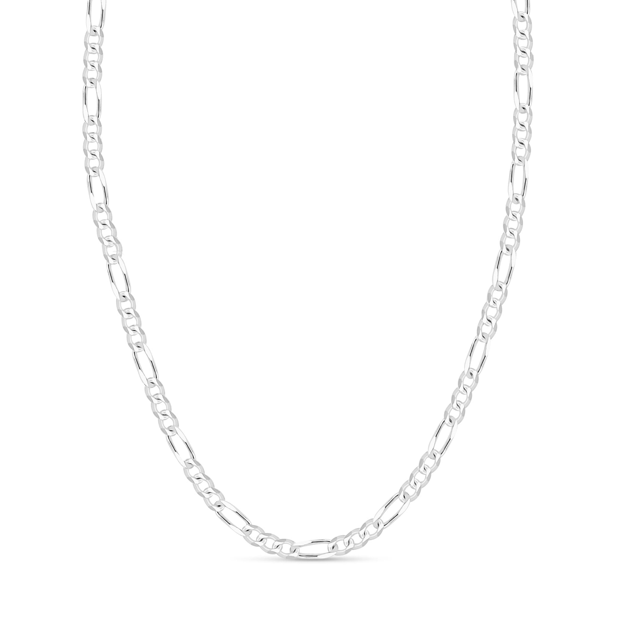 Men's 5.5mm 150 Gauge Figaro Chain Solid .925 Sterling Silver Necklace, 30 Inch