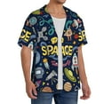thumbnail image 4 of Daiia Colorful Space Men's Linen Shirts Short Sleeve Casual Shirts Button Down Shirt for Men Beach Summer Wedding Shirt-3X-Large, 4 of 7