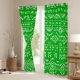 thumbnail image 3 of Boho Aztec Curtains & Drapes 38"Wx54"L Southwestern Curtains Exotic Tribal Bohemian Window Curtains Western Bedroom Decor,Moden Farmhouse Geometric Window Treatments 2 Panels Green White, 3 of 6