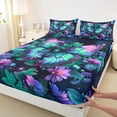 thumbnail image 3 of Manfei Female Men Green Butterfly 4 Pieces Queen Sheet Sets,Chic Floral Flowers Ultra Soft Flat Sheet,Abstract Gradient Queen Fitted Sheet,Microfiber Bedroom Decor, 3 of 7