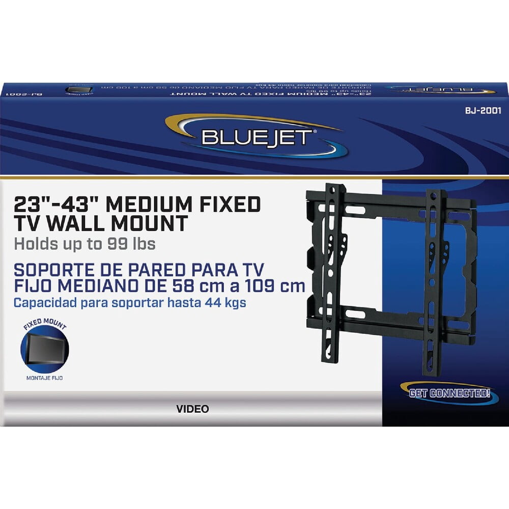 Blue Jet Black 23 In. to 43 In. Medium Fixed TV Wall Mount BJ-2001