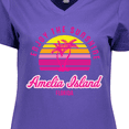 thumbnail image 4 of Inktastic Summer Enjoy the Sunshine Amelia Island Florida in Pink Women's V-Neck T-Shirt, 4 of 5