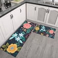 thumbnail image 2 of Pioneer Flower Floral Print Pattern Kitchen Rugs Sets Of 2,Anti Fatigue Kitchen Mat Rugs Non Slip Washable,Decorative Kitchen Floor Mats for Kitchen,Sink,Laundry,17"x30"+17"x47", 2 of 7