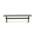 thumbnail image 3 of Pemberly Row X-Style 15x72" Wood Dining Bench in Jacobean/Cement Gray, 3 of 5