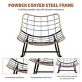 thumbnail image 3 of Oversized Outdoor Rattan Rocking Chair - Heavy-Duty Steel Frame, Single Egg Lounge, Removable Thick Black Cushion,All-Weather Wicker,Garden Patio Balcony Use-Yellow Rattan+Black Cushion,Single Person, 3 of 7