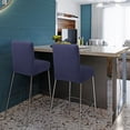 thumbnail image 2 of PiccoCasa Stretch Bar Stool Covers for Counter Short Back Chair Slipcovers Dark Blue 2, 2 of 8