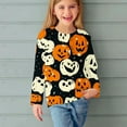 thumbnail image 2 of Odeerbi Kids Girls Fall Winter Basic Layering T-Shirt Halloween Basic Tees 3-14 Years Kids Long Sleeve Shirt Halloween Pullover Base Layer Shirts Kids Clothes Orange, 2 of 6
