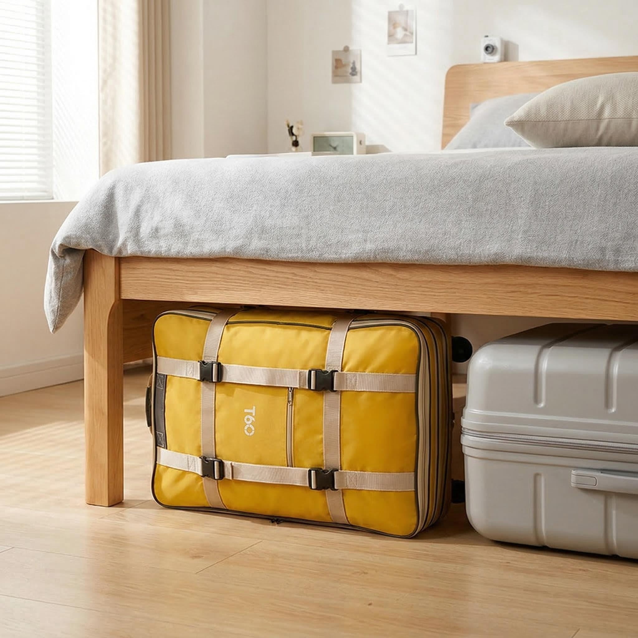 155L Extra Large Rolling Duffel Bag with 5 Spinner Wheels, 4-Level Expandable Checked Luggage, Water-Resistant Foldable Suitcase for Moving, Travel, College Dorm, and Home Storage, Yellow