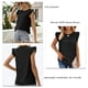 thumbnail image 5 of Blusa de manga con volantes Ticfox cuello redondo negro S, 5 of 6
