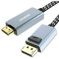 thumbnail image 1 of DisplayPort to HDMI, Benfei DisplayPort (DP) to HDMI 6 Feet Cable Compatible with HP, ThinkPad, AMD, NVIDIA, Desktop and More - Male to Male, Space Grey, 1 of 6