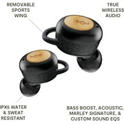 House of Marley Champion 2: True Wireless Earbuds with Microphone, Bluetooth Connectivity, 35 Hours Total Playtime, and Sustainable Materials, Signature Black