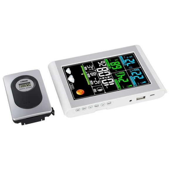 Compact And Functional Wireless Weather Station Clock With Hd Color Screen