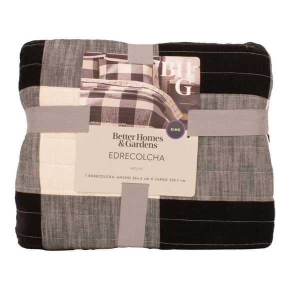 Edrecolcha Better Homes & Gardens 1 Pieza King Cuadros Negro