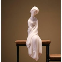 7" Beautiful Woman Figurine Statue Statues Chinese White Porcelain Ceramics