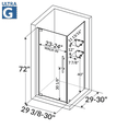 thumbnail image 3 of LessCare Ultra-G 30'' x 72'' Pivot Shower Door, 3 of 3