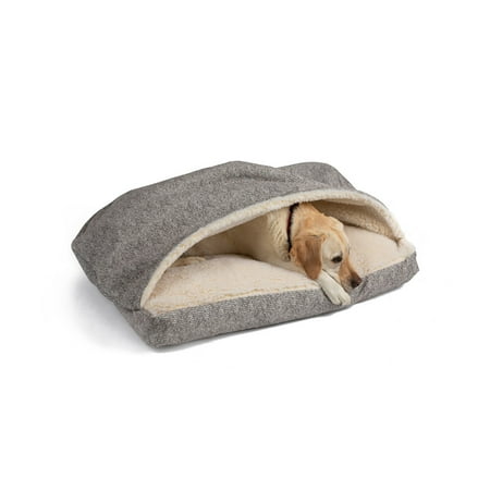 Snoozer Cozy Cave Rectangle Pet Bed Small Merlin Linen Hooded Nesting Dog Bed