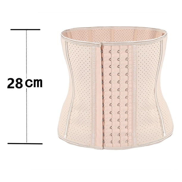 Cinturón deportivo de látex fino con sello para la cintura, cinturón abdominal posparto, suave, transpirable, fuerte, moldeador de cuerpo abdominal, cinturón de goma con 13 hebillas