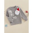 thumbnail image 5 of Toddler Baby Boys Girls Christmas Sweaters 0 6 12 18 24 Months 2T 3T Letter Tree/Santa Embroidered Long Sleeve Round Neck Ribbed Knitted Pullover, 5 of 9