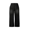 thumbnail image 5 of Women's Mid Rise Straight Leg Jeans - Washed Stretch Denim with Slant Pockets, Loose Comfort Fit（Runs Small）, 5 of 6