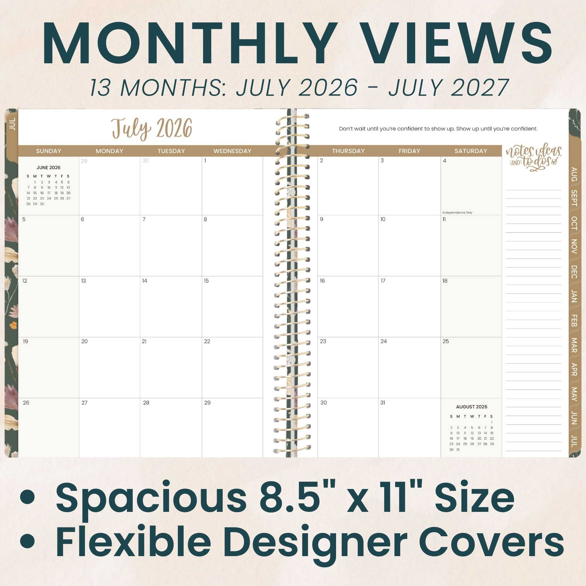 bloom daily planners 2026-2027 Academic Planner, 13 Month Monthly & Weekly, 8.5" x 11" Soft Cover, Stickers Included, Butterfly Garden
