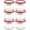 10oz Mason Jars Overnight Oats Container Pack of 6 Glass Canning Jars