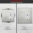 thumbnail image 2 of ENERLITES Combination Toggle Light Switch or Duplex Receptacle Outlet Metal Wall Plate, Corrosion Resistant, Over Size 2-Gang 5.5" x 5.5", 771121O, 430 Stainless Steel, UL Listed, Silver, 2 of 5