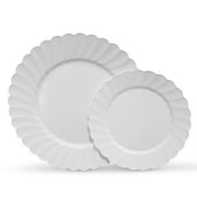 Premium Hard Plastic Round White Plates – 50 x 6” -Washable & Reusable - Party Supplies For Birthdays, Celebrations, Buffets, Fiestas, Catering & More