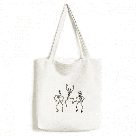 Lovely Halloween Skeletons Tote Canvas Bag Shopping Satchel Casual Handbag
