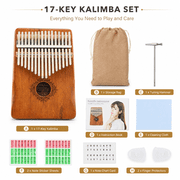Kalimba Thumb Piano for Adults - Portable Musical Instruments for Beginners, 17-Key