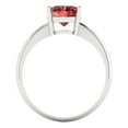 thumbnail image 4 of 2 ct Oval Cut Natural Garnet Solitaire 18K White Gold Womens Engagement Ring, 4 of 5