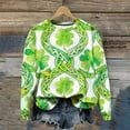 thumbnail image 4 of Craaazy Women's Comfy Clover Graphic St Patrick's Day Long Sleeve Tops, 4 of 7