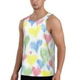 thumbnail image 2 of Fotbe Hand Drawn Colored Hearts Pattern Men's Quick Dry Workout Tank Top Gym Muscle Tee Fitness Bodybuilding Sleeveless T Shirt Breathable Workout Shirt-X-Large, 2 of 9