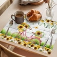 thumbnail image 3 of Spring Sunflowers Placemats Set of 4 Country Bicycles Yellow Flowers Wooden Place Mats Indoor Wipeable Table Mats Washable Cloth Dining Table Placemats for Kitchen Holiday Party Home Decor 13x19 Inch, 3 of 9