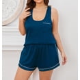 thumbnail image 5 of Plus Size Pajama for Women Sleeveless Sleepwear Set 2 Piece Ladies Tank Top with Pockets and Shorts Soft Loungewear, 5 of 10