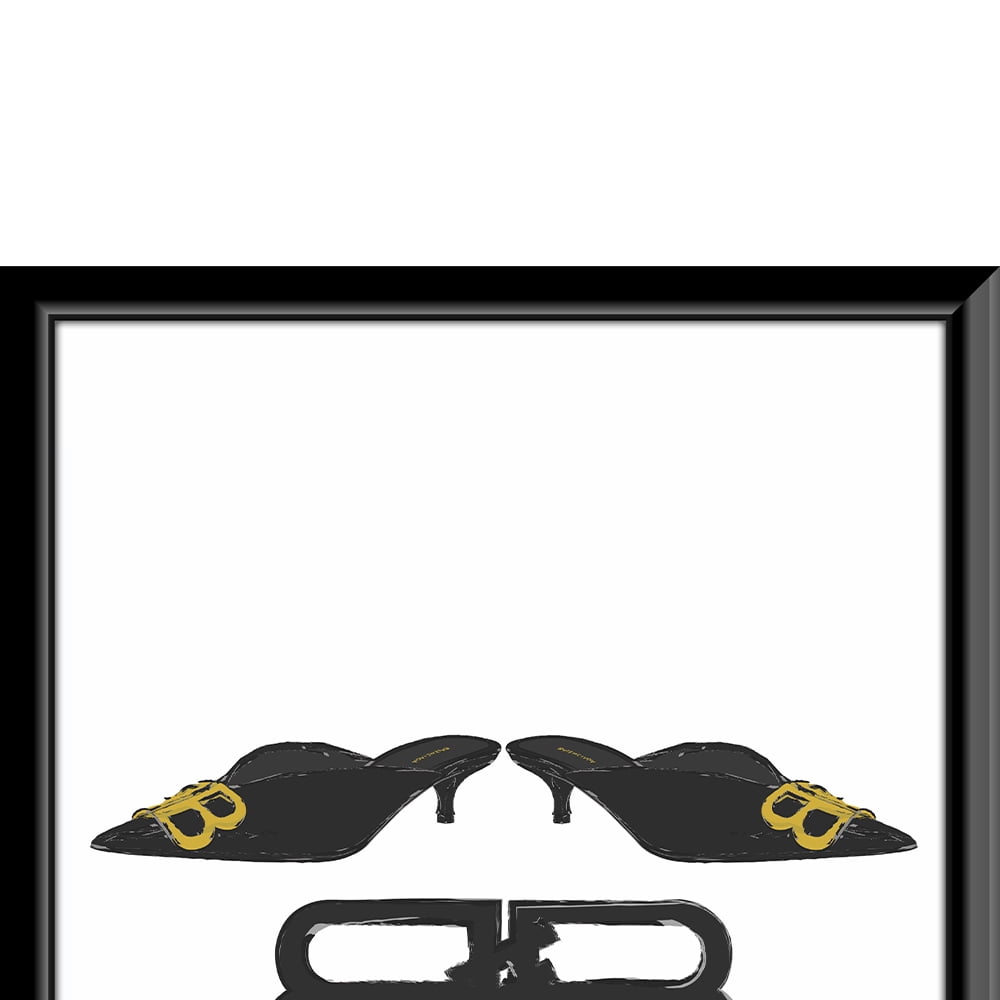 Fashion Designer Glam Shoe - Framed Print