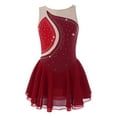 thumbnail image 3 of Oyolan Robe Tutu de Danse pour Filles Enfants une Pièce en Maille pour Compétition de Patinage sur Glace Rouge 12, 3 of 7