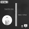 thumbnail image 3 of Uxcell 10-Set Fully Threaded Rod, M3x40mm 304 Stainless Steel Right Hand Thread Bar Studs with Nuts and Washers, 3 of 7