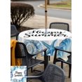 thumbnail image 5 of Outdoor Tablecloth with Umbrella Hole for Patio/Picnic/Party/Camping, Blue Ocean Shells Conch Waterproof Table Cloth Square Cover Washable, Nautical Coastal Starfish Summer (54"x 54"), 5 of 8
