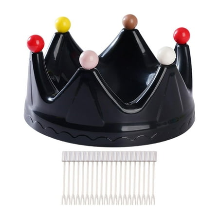 CoudarTitie Crown Fruit Plate Decoration Multifunctional Candy Serving Plate Serving Tray for Party Dinner Kitchen Table Centerpiece Desk Black