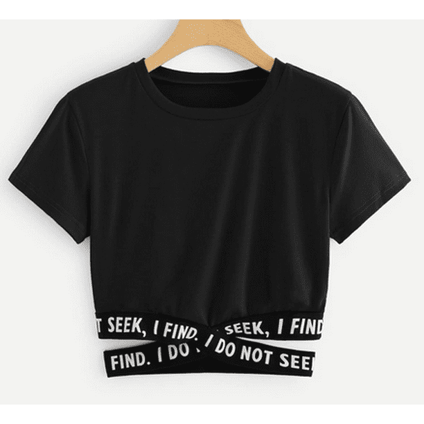I Do Not Seek Tape Crop Tee Walmart Com Walmart Com