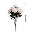 thumbnail image 2 of Ramo de novia de boda de flor de rosa artificial de 10 cabezas, ramo de flores de simulación de oficina en casa, rosa falso, blanco crema sidaley HA7036-01B, 2 of 5