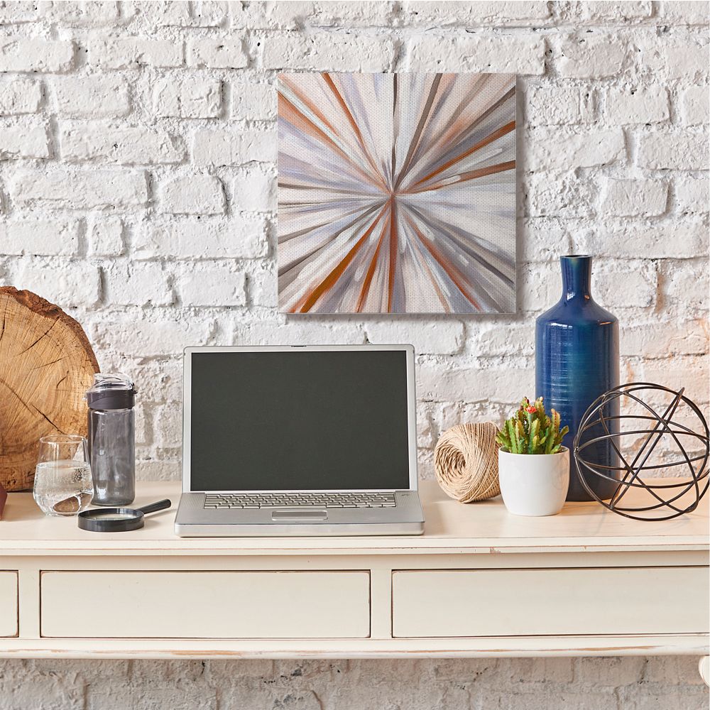 Stupell Industries Abstracted Spinning Lines Red Brown White Design Designed by Boho Studio