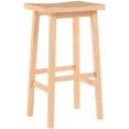 thumbnail image 6 of Favory 24 Inch High Easy to Maintain Single A Frame Classic Bar Stool Saddle-Seat with Built in Bars as Footrests, Natural Wood, 6 of 7